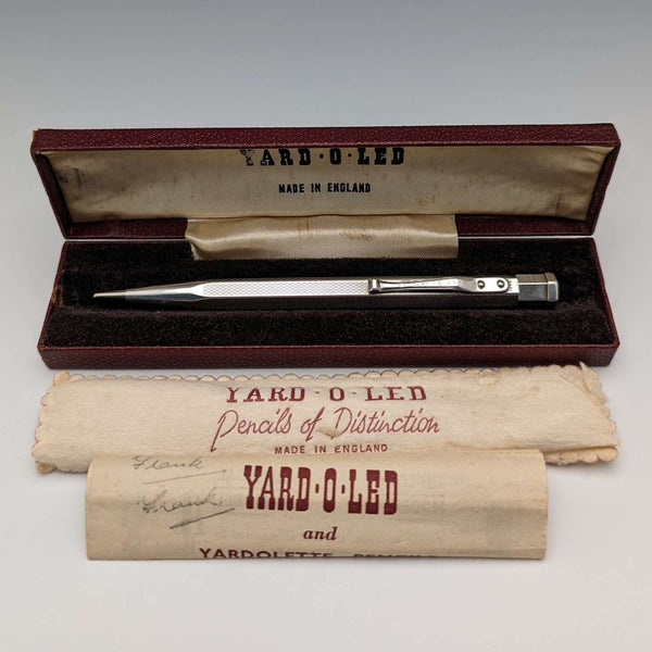 1960 British Yard O' Red Sterling Silver Hexagonal Pencil with Case