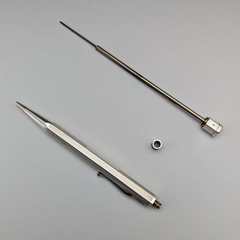1960 British Yard O' Red Sterling Silver Hexagonal Pencil with Case