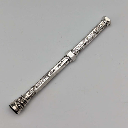 British Antique Mechanical Pencil Bloodstone Decoration Telescoping 84-108mm