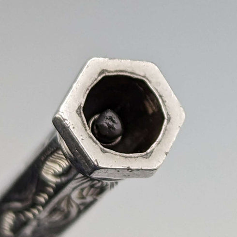 British Antique Mechanical Pencil Bloodstone Decoration Telescoping 84-108mm