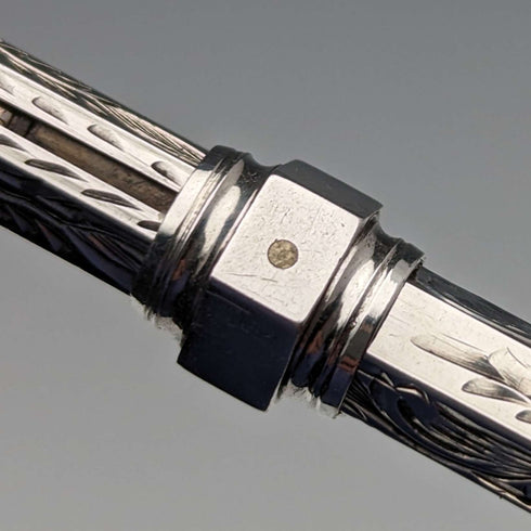 British Antique Mechanical Pencil Bloodstone Decoration Telescoping 84-108mm