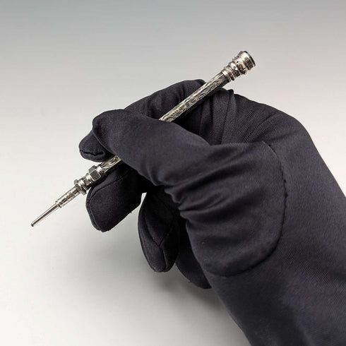 British Antique Mechanical Pencil Bloodstone Decoration Telescoping 84-108mm