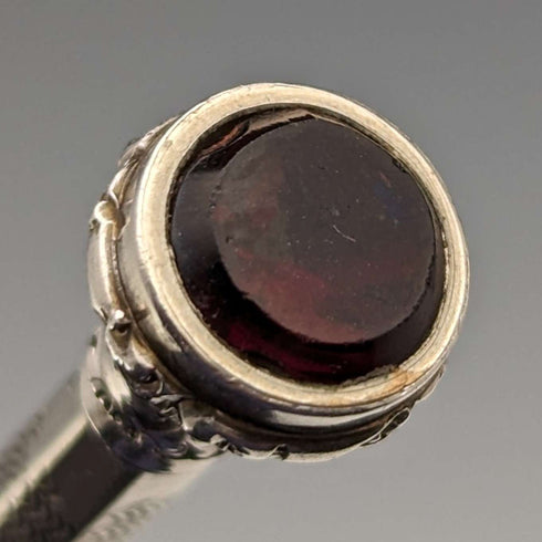 Portaminas antiguo británico, decoración de cristal rojo, telescópico 81-98 mm