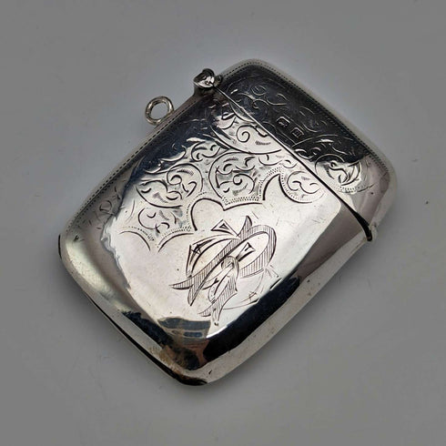Estuche para cerillas (vesta case) de plata de ley, antigüedad británica de 1911, 27 g, William Adams