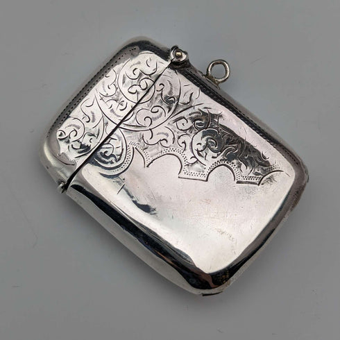 Estuche para cerillas (vesta case) de plata de ley, antigüedad británica de 1911, 27 g, William Adams