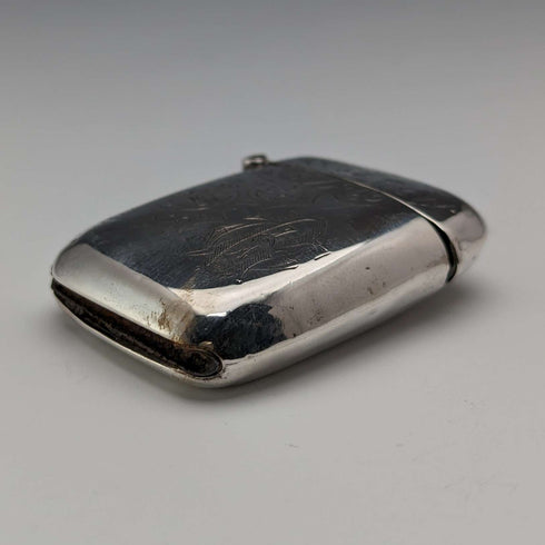 Estuche para cerillas (vesta case) de plata de ley, antigüedad británica de 1911, 27 g, William Adams