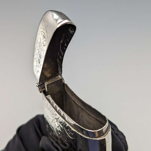Estuche para cerillas (vesta case) de plata de ley, antigüedad británica de 1911, 27 g, William Adams