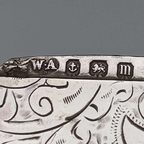 Estuche para cerillas (vesta case) de plata de ley, antigüedad británica de 1911, 27 g, William Adams