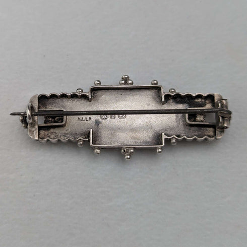 Broche de plata de ley con diseño floral, antigüedad británica de 1895, Adie & Lovekin