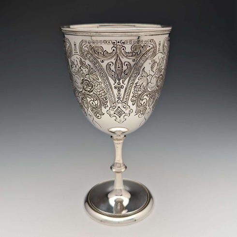 约1890年 英国古董镀银高脚杯 Walker and Hall制