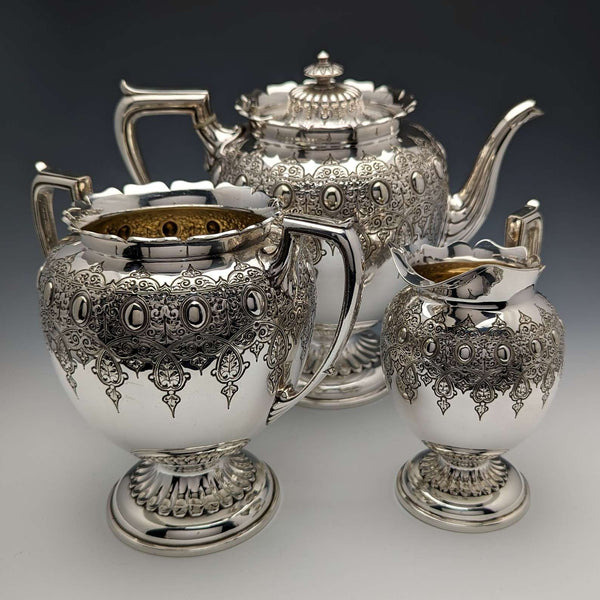 British Antique Victorian Silver Plated Tea Set