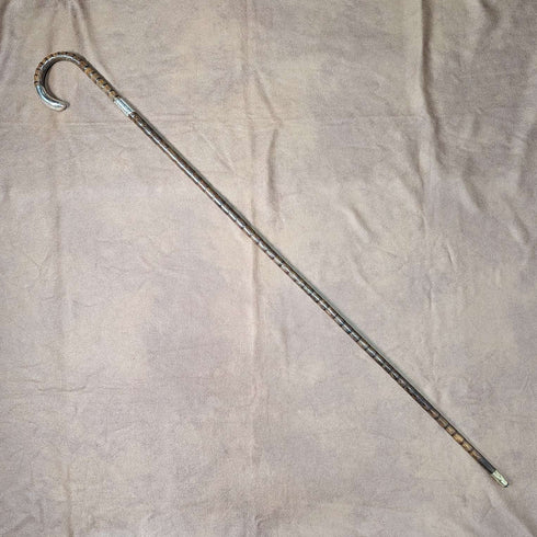 1909년 영국제 앤티크 여성용 스테이크, 순은 장식, 커브 핸들, 87cm