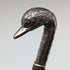 Bastón antiguo británico para dama, empuñadura de plata con cabeza de cisne, 77 cm