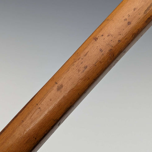1922 British Antique Men's Cane, Bent Handle, Tan Color Shaft, 86cm