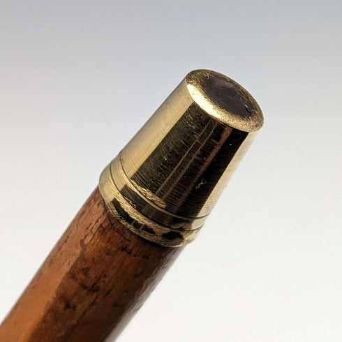 1922 British Antique Men's Cane, Bent Handle, Tan Color Shaft, 86cm