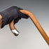 1922 British Antique Men's Cane, Bent Handle, Tan Color Shaft, 86cm