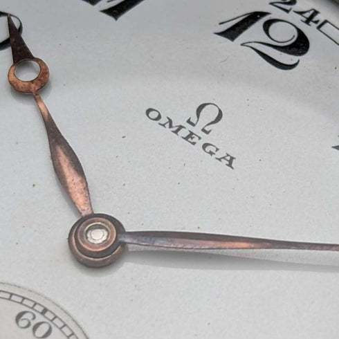 Circa 1930 Vintage Omega pocket watch Alloy case Open face Good working condition