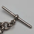 Circa 1920 British Antique Sterling Silver Double Albert Chain 59g Sterling Silver Lizard Fob