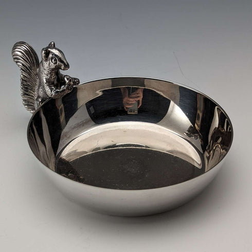 British Vintage Silver Plated Squirrel Decor Bowl Dish VINERS