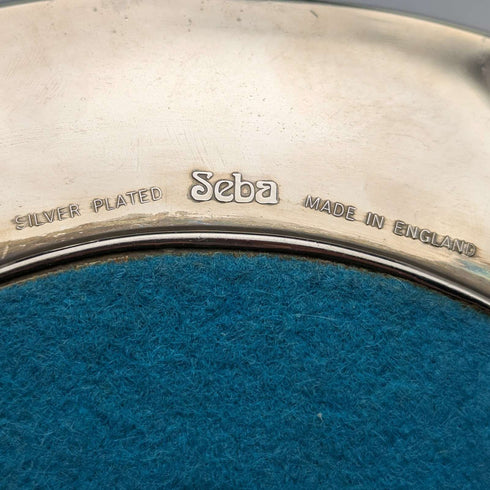 Plato ovalado vintage de plata chapada con decoración de ardilla, Reino Unido, Seba