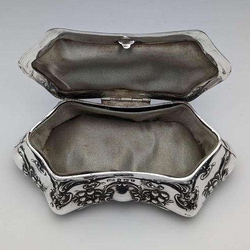 1905년 영국 앤틱 순은 주얼리 박스 202g Jones & Crompton
