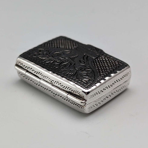 Vinaigrette de plata de ley antigua británica de 1832, con esponja, de John Bettridge