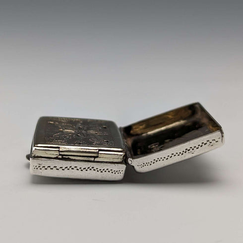 Vinaigrette de plata de ley antigua británica de 1832, con esponja, de John Bettridge