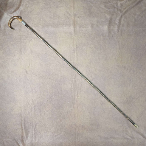 1911年 英国古董女士手杖 兽角手柄 纯银装饰 92厘米