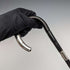 Circa 1910 British Antique Ladies Cane, Curved Handle, Sterling Silver Decoration, 83cm
