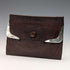 Monedero de cuero con adornos de plata de ley, antiguo, británico, 1917, Frederick Wilson