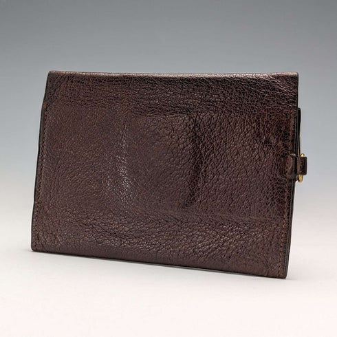 Monedero de cuero con adornos de plata de ley, antiguo, británico, 1917, Frederick Wilson