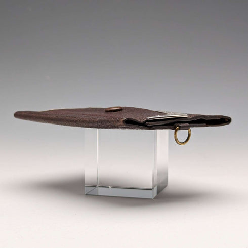Monedero de cuero con adornos de plata de ley, antiguo, británico, 1917, Frederick Wilson