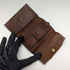 Monedero de cuero con adornos de plata de ley, antiguo, británico, 1917, Frederick Wilson