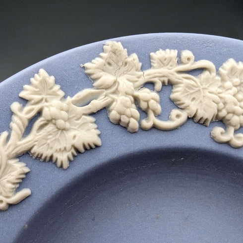 Juego de 4 platos de Jasperware de Wedgwood, vintage británico, azul pálido