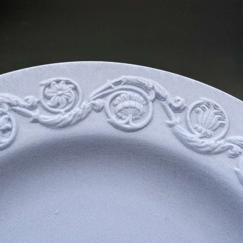 Juego de 4 platos de Jasperware de Wedgwood, vintage británico, azul pálido
