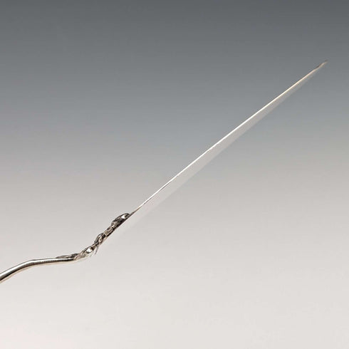 Antique 800 Silver Pastry Server with Rose Sculpture