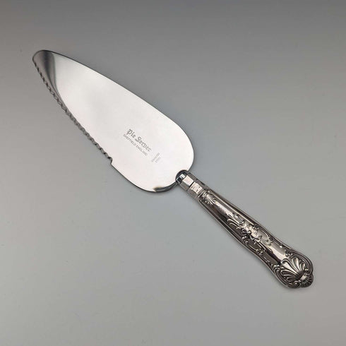 Cuchillo para pasteles vintage británico de 1992, con mango de plata esterlina, en su caja, Harrison Brothers