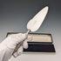 Cuchillo para pasteles vintage británico de 1992, con mango de plata esterlina, en su caja, Harrison Brothers