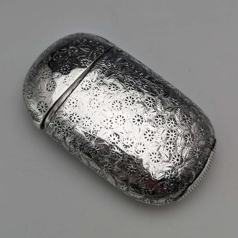 Vesta case de plata de ley antigua inglesa de 1876, 33 g, caja para cerillas, Howard James