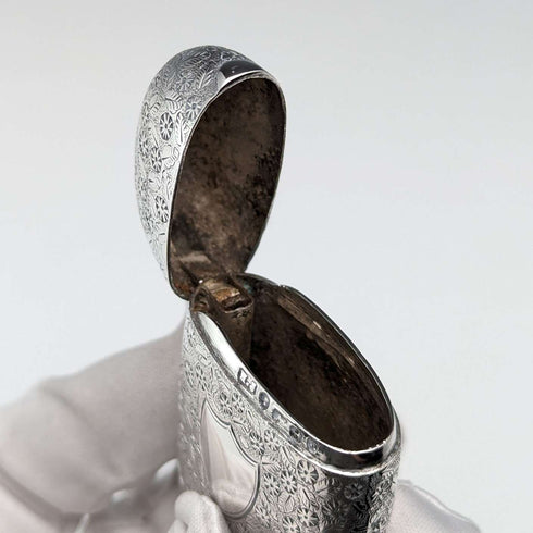 Vesta case de plata de ley antigua inglesa de 1876, 33 g, caja para cerillas, Howard James