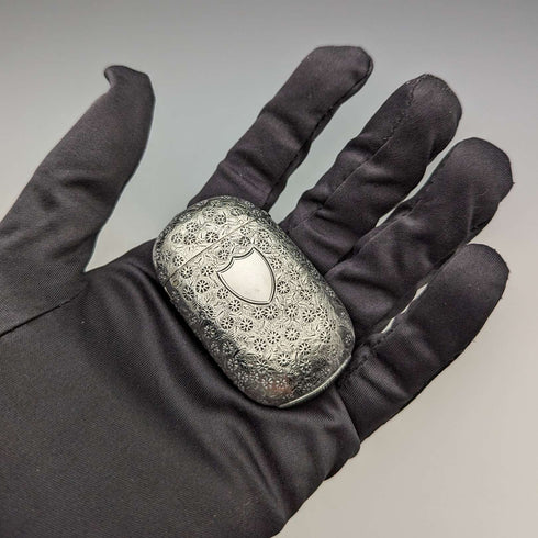Vesta case de plata de ley antigua inglesa de 1876, 33 g, caja para cerillas, Howard James