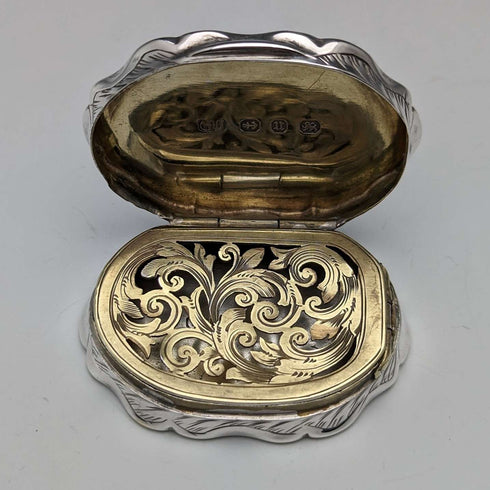 1894 British Antique Sterling Silver Vinaigrette George Unite