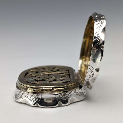 1894 British Antique Sterling Silver Vinaigrette George Unite