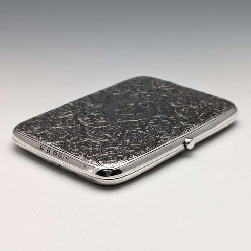 Estuche para tarjetas de plata de ley, estilo libro, 1897, Reino Unido, 122g, Deakin and Francis