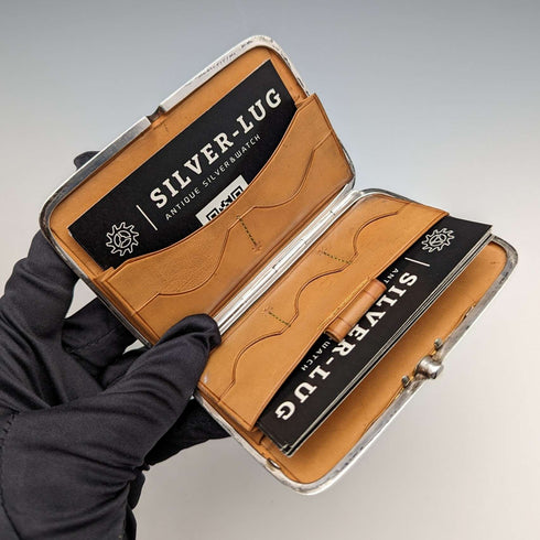 Estuche para tarjetas de plata de ley, estilo libro, 1897, Reino Unido, 122g, Deakin and Francis