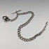 Late 19th Century British Antique Sterling Silver Albert Chain 61g Lapis Lazuli Fob