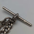 Late 19th Century British Antique Sterling Silver Albert Chain 61g Lapis Lazuli Fob