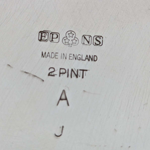 Jarra Jersey de plata chapada vintage británica de 2 pintas