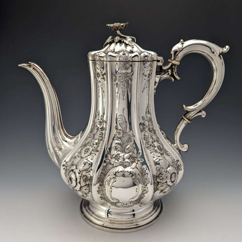 1873 年英國古董鍍銀茶/咖啡套裝埃爾金頓