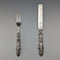 Circa 1860 British Antique Sterling Silver Handle Dessert Cutlery Pair